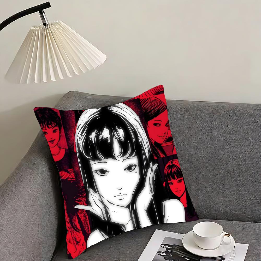 T-Tomie Junjiitoess Comic Cushion Cover Pillowcase Ultra Soft Skin Friendly Fabric Cloud Like Comfort & Concealed Zipper