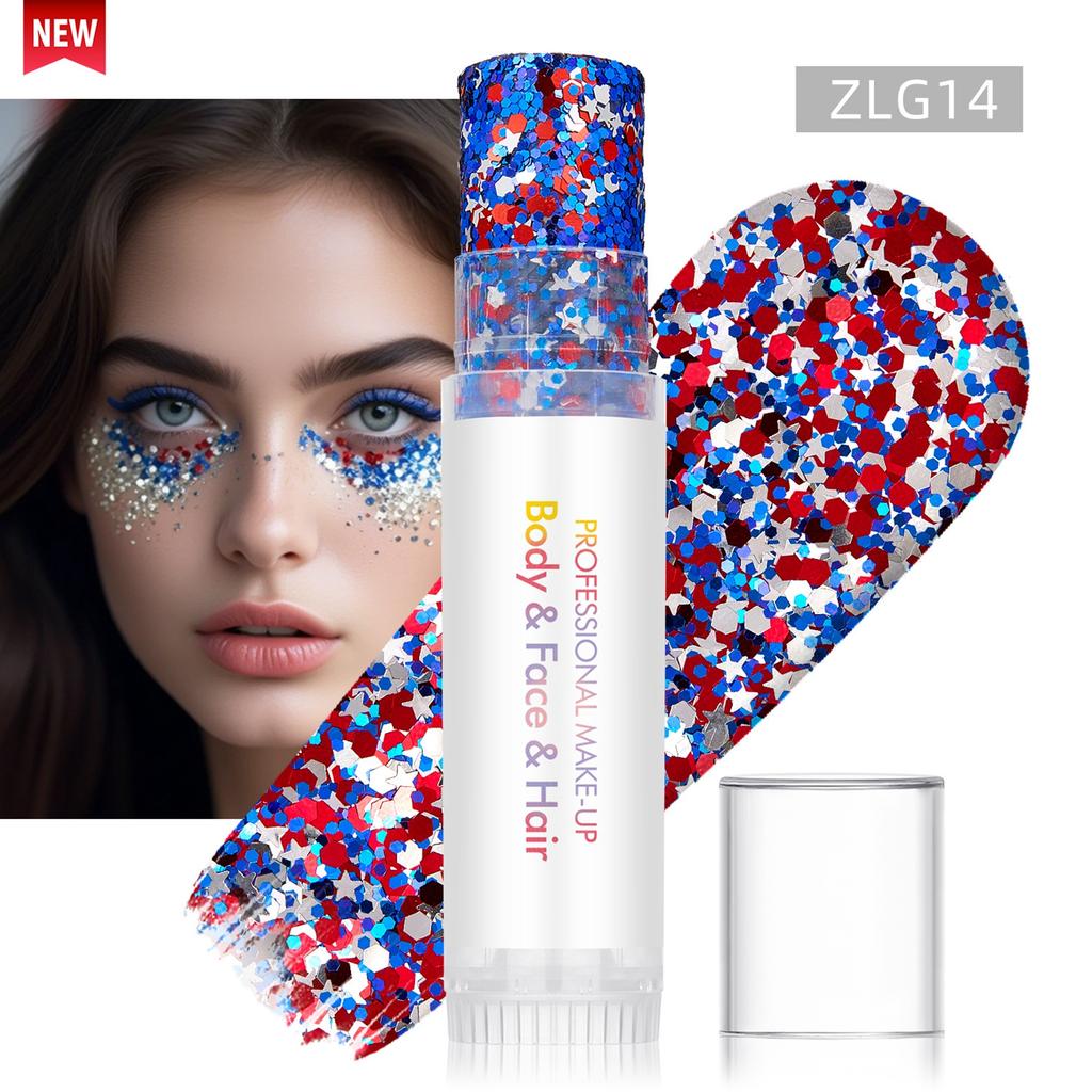 Stick Glitter Corpo, Pittura Facciale, Gel Paillettes, Trucco Sirena, Carnevale Festival Musicale, Capelli, Ombretto, Trucco.