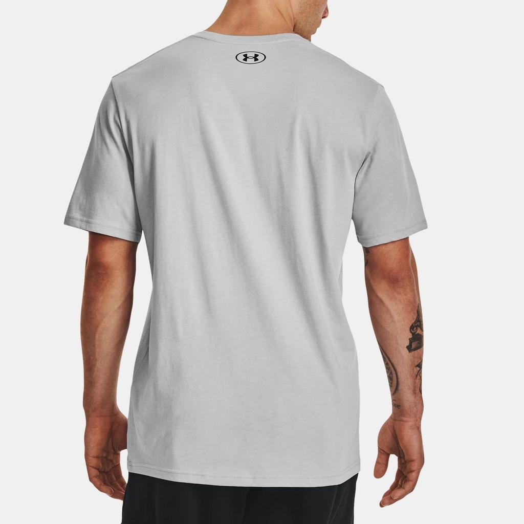Under Armour Logo Printed Pullover Short Sleeve T-Shirt Men T-Shirts Gray 1370951-011