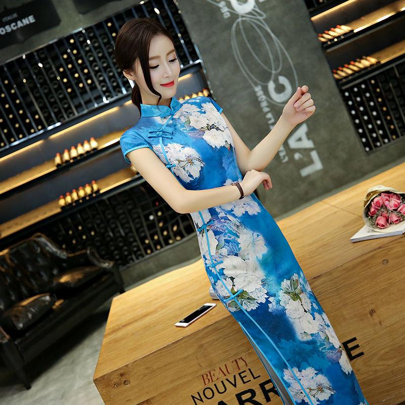 glinda dress blue Chinese dress , Navy Blue main image 1
