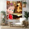 Masha Bear Wall Decor Tapestry Art For Pet Memorial Birthdaywedding Party Backdrop Family Gift
