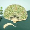 Creative Cotton Linen Cloth Retro Shell Fan Handheld Chinese Style Chinese Style Fan Folding Hand Fan Craft
