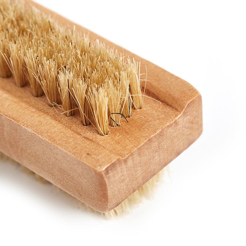 Wooden Nail Brush Scrubbing Finger Toe Washing Up Double Sided Bristles Square