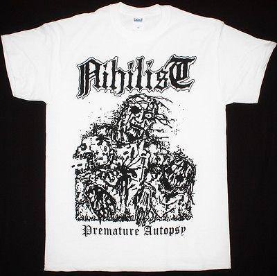 men t shirt fashion brand tee shirt NIHILIST PREMATURE AUTOPSY TSHIRT summer cotton  oneck tee shirts short sleeve summer S