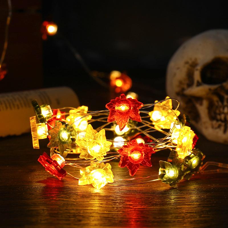 

LED Halloween String Lights: Indoor Copper Wire Decoration for Parties 1m 10 LEDs - Button Battery Box (Steady)