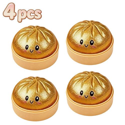 Simulated Colorful Dumpling Squishy Stress Relief Steamed Stuffed Bun Super Soft Slow Rising Decompression Toy for Birthday Gift