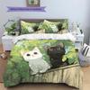 Cute Cat Pattern Bedding Quilt Set  Home Decoration  Gift (1 * duvet cover + 2 * pillowcase  without core)