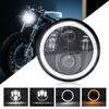 5 3 4 5.75 Inch Motorcycle LED Headlight with Hi Lo Beam DRL Turn Signal 5.75 Inch Round Angle Driving Light