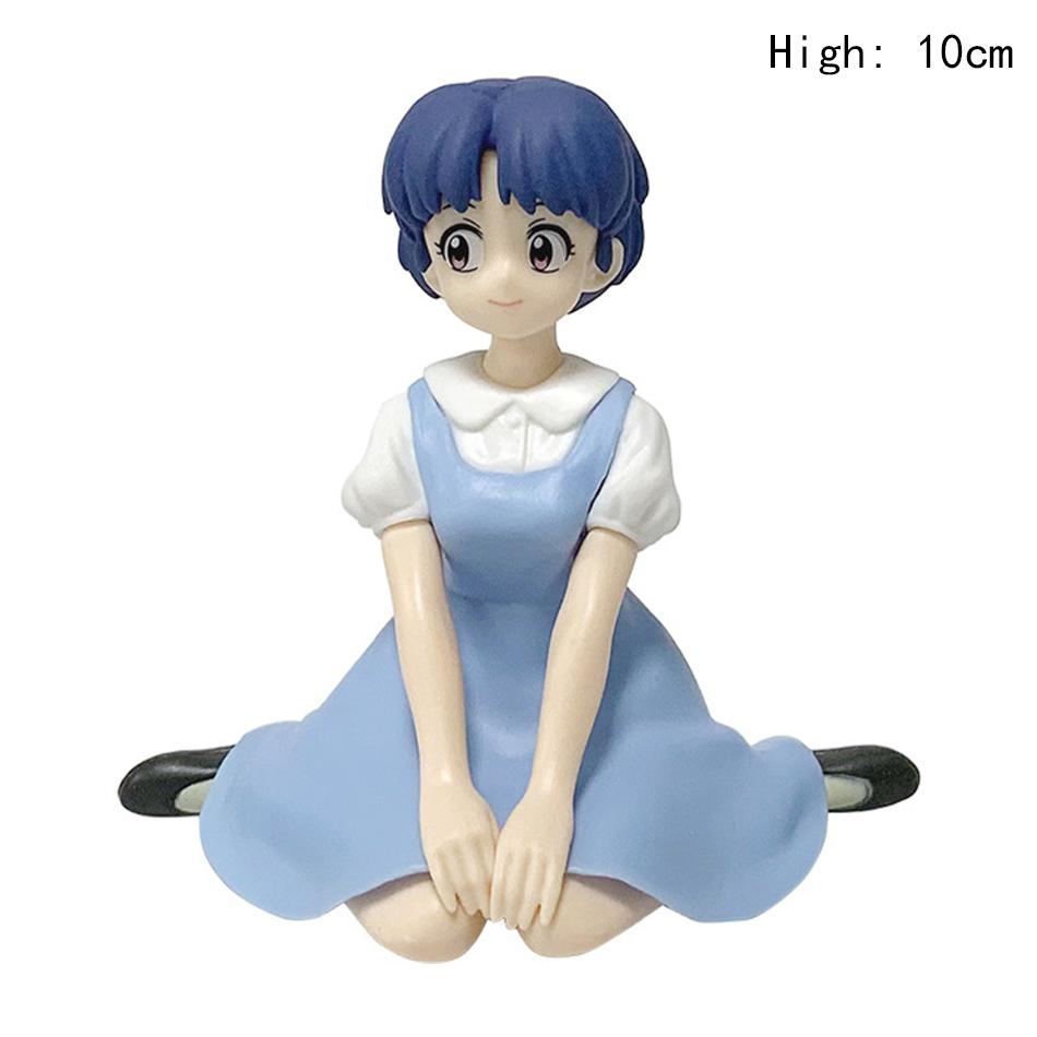 10CM In Stock Ranma 1/2 Tendou Akane Ranma PVC Anime Figure Periphery Kawaii Sitting Toys Desktop Car Ornaments Model Gifts