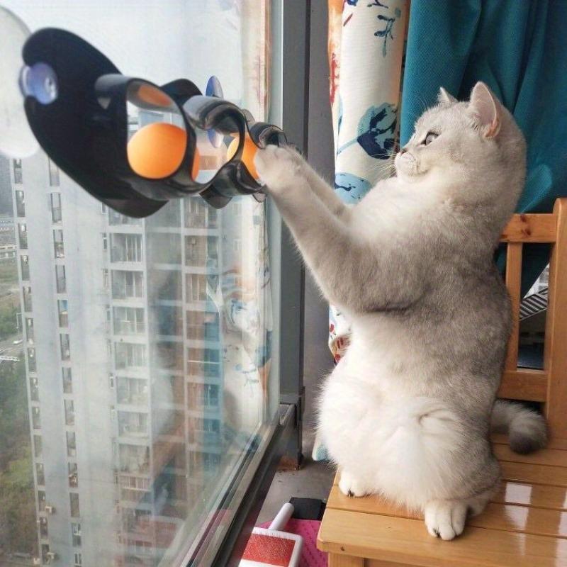 1pc Cat Toys Interactive Cat and Dog Suction ball toys Plastic Wavy Roller with Balls fun animal toys perfect window sills and furniture, cat toys