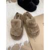 Casual soft-soled slippers women wear in autumn and winter, new thick-soled Mao Mao drags out and steps on shit, Internet celebrities popular Mao Mao