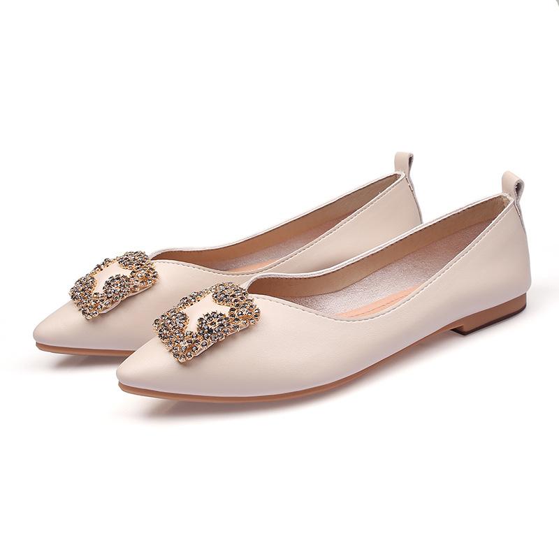 Fashion Ballerina Flats Γυναικεία Παπούτσια Μάρκα Μυτερή μύτη Γραφείο Γυναικεία Flats Μονά Παπούτσια Soft Plus Size 41