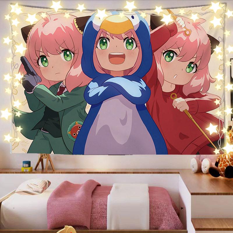 Spy X Family Ania Anime Wall Tapestry  Dormitory Bedroom Headboard Decorative Artwork for Fans
