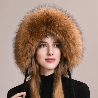 Damen-Wintermütze aus Fuchsfell mit Ohrenschutz, warm, Samt, Leifeng-Mütze aus dem Nordosten, Damenmode, Pelzmütze, Damenwinter