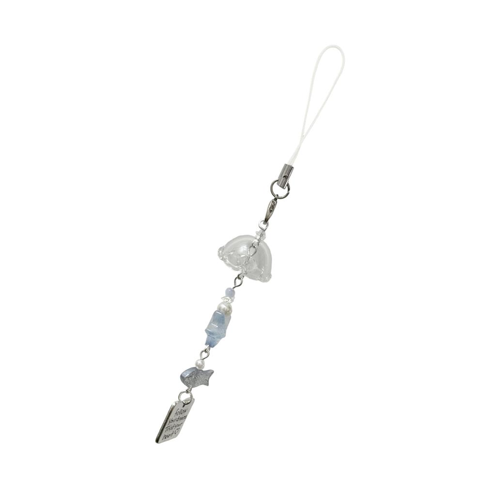 Starfish Fish and Jellyfish Star Key Chain Beaded Pendant for Phone and Camera Cases Stylish Bag Accessory for Women