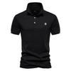 Men's Korean-Style Solid Color Cotton Polo Shirt  Sporty Casual Embroidered Button Lapel Short-Sleeve Top
