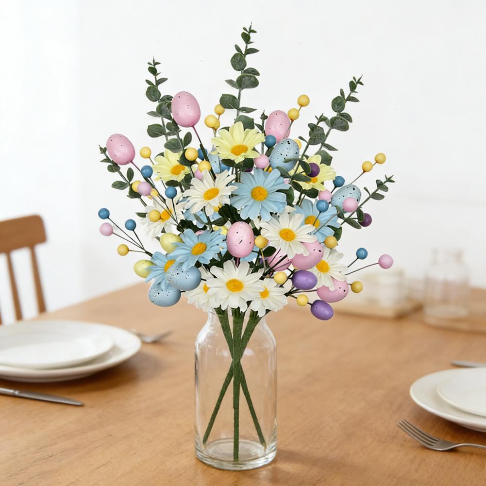 Easter Egg Stems Spring Artificial Floral Picks Simulated Foam Egg Branch for Home Vase Filler Table Centerpiece