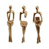 3x Sitting Thinker Statue Sitting Posture Figurine for Table Bookcase Decor