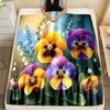 Pansies and lilies of the valley Print Blanket Warm Soft Fluffy Kids and Adults Sofa Bed Throw Blanket for Home Travel Camping