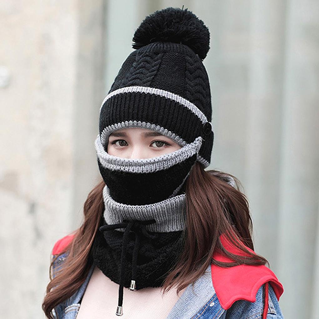 Winter Kaltwetterausrüstung: Nackenwärmer, Schal, Pelzmützen-Set, Fleece-Strick