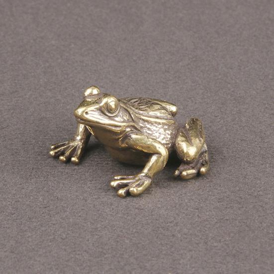 Froschstatue, verschleißfest, lebendiges Aussehen, kreative, wiederverwendbare Froschskulptur aus Kupfer, Teehaustier-Ornament, Haushaltsbedarf