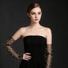 Fingerless Bridal Gloves Artificial Pearls Arm Sleeves Armwear for Formal Occasion Wedding Ceremony Dressingup Accessory