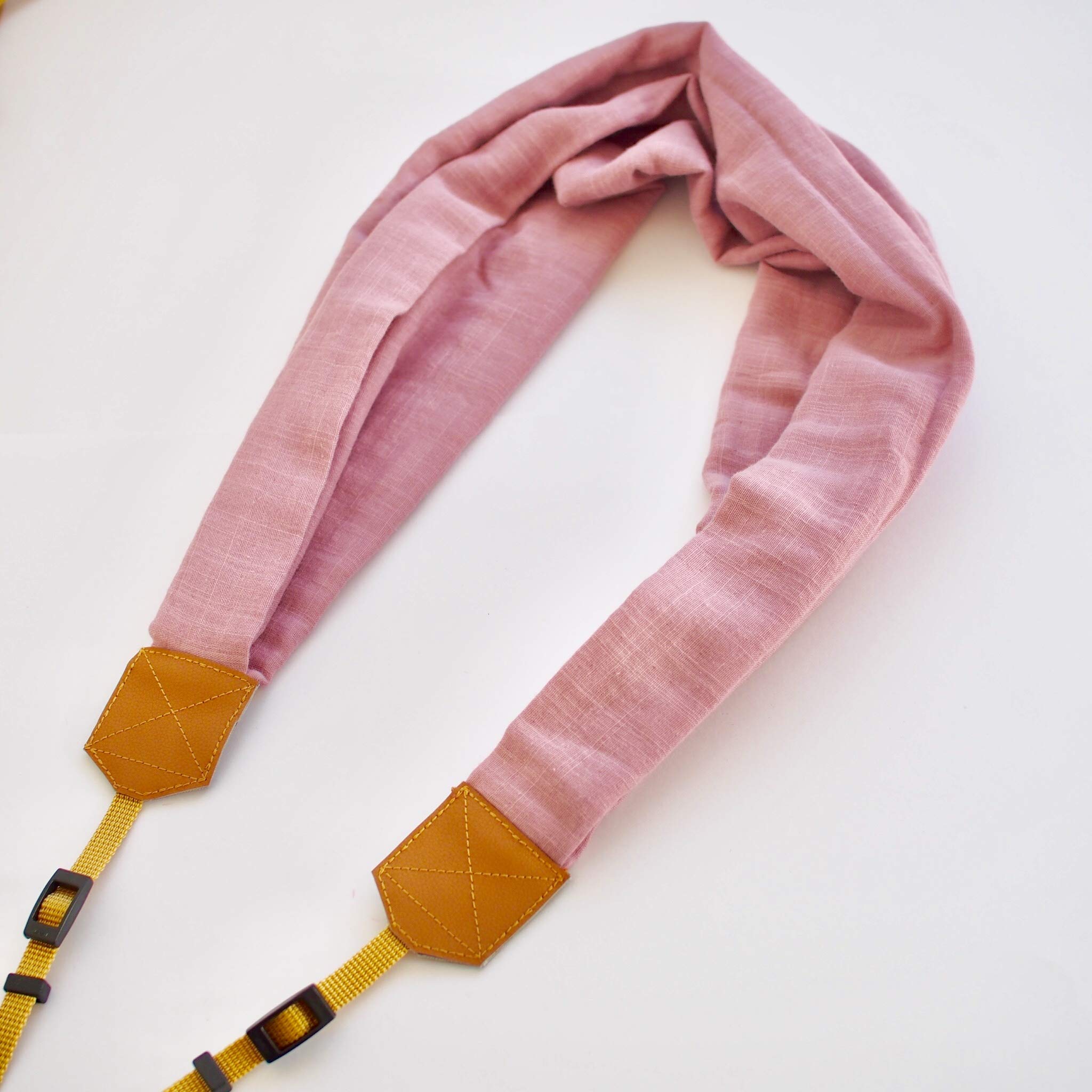 

Double Gauze Wide Shoulder Support SLR Camera Strap Mirrorless Handmade Rose рожевий
