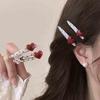 Red Polka Dot Pearl Duckbill Clip – Versatile Whitening Bangs & Sideburns Hairpin