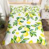 Set Biancheria da Letto Limone e Arancia per Bambini Ragazzi Ragazze Copripiumino Pompelmo Singolo Matrimoniale Estate Fresco Frutta Copripiumino Set