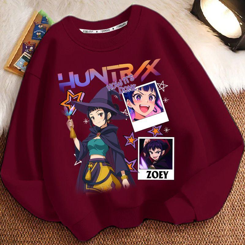 Children's Fashion KPOP Witch Hunt Team Hoodies for Autumn and Winter, Casual Tops for Boys and Girls