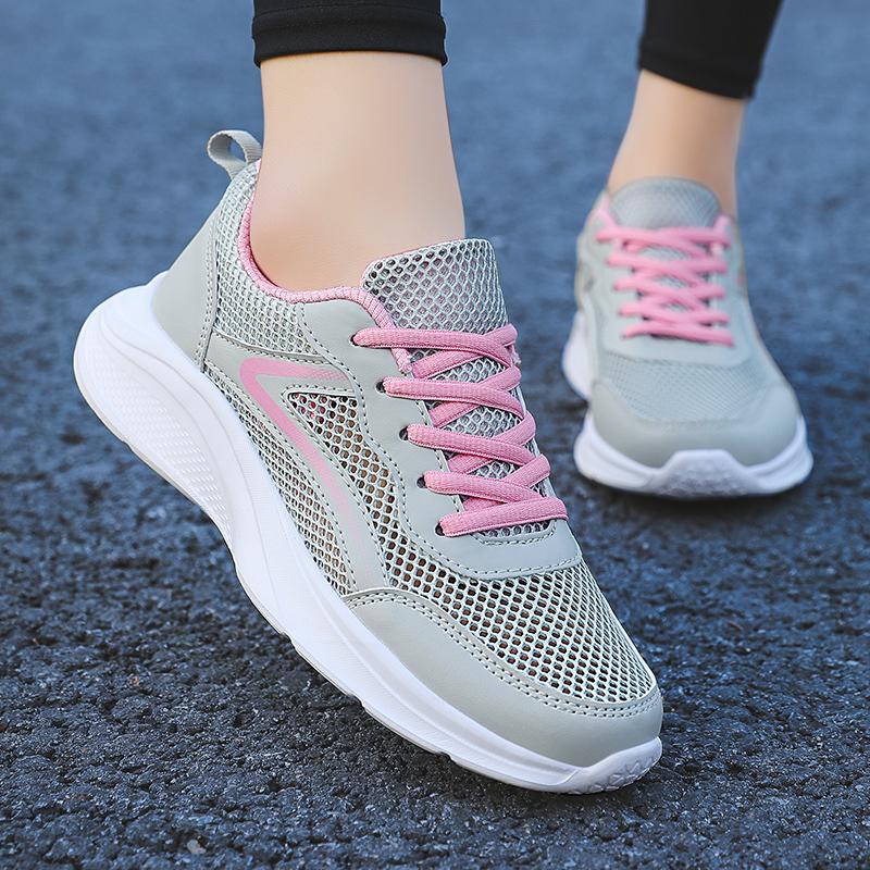 Summer new mesh breathable sneakers soft-soled casual running shoes lightweight mesh shoes tide