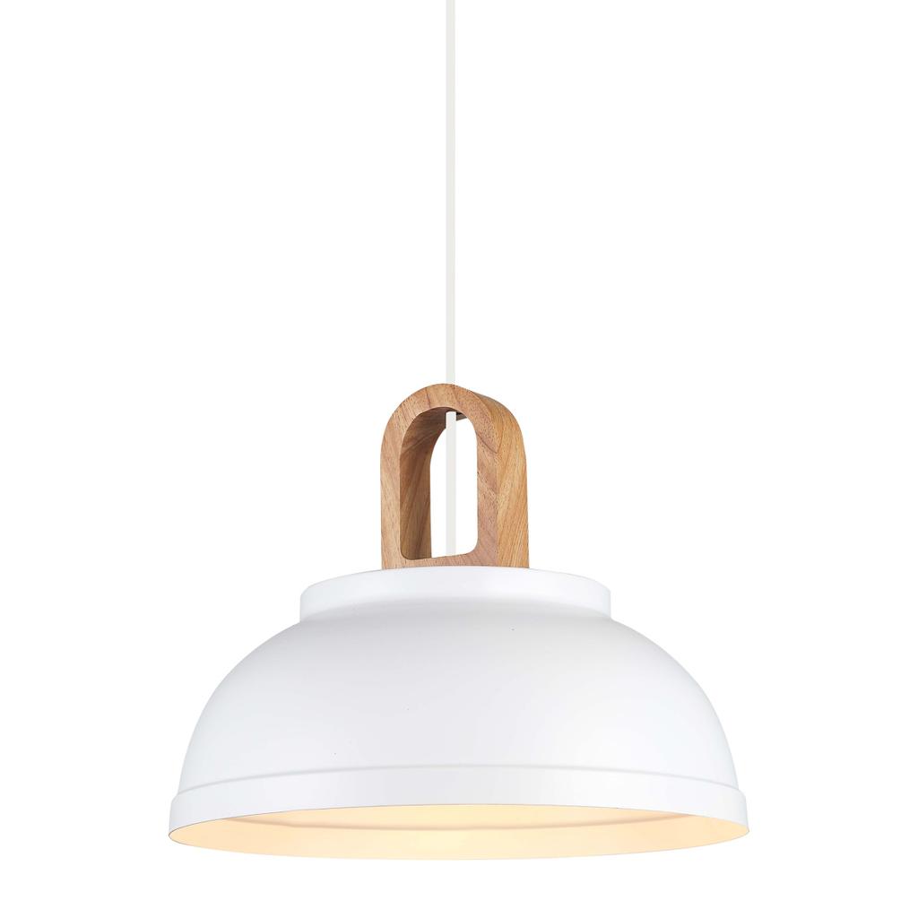 Lampa Wisząca Danito 1 E27 Biały Wood Italux Mdm3153/1M W