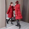 Women's winter medium and long thickened cotton-padded clothes, hooded windproof and warm cotton-padded clothes, large-size versatile casual jacket ma