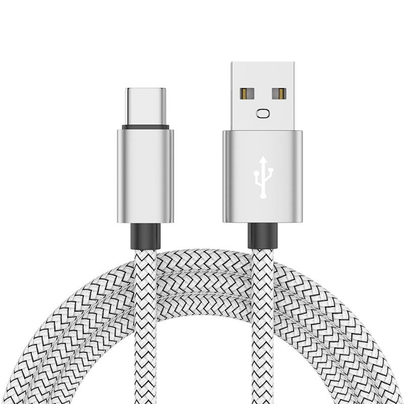 Nylon Data Cable Fast Charger USB A To Type C Charging Cable For Huawei Samsung Android Phone TypeC Charging Device 1M 2M 3M