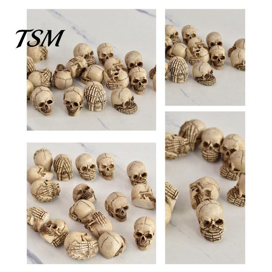 Small Resin Skull Crafts 20Pcs Creative Miniature Figurines, Cool Statues for Garden Bonsai Window Display Gothic Decor Decoration, Micro Landscapes