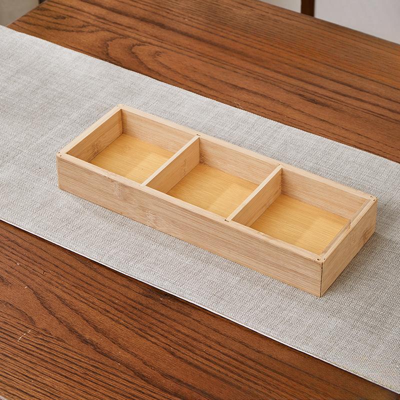 

Обеденная тарелка из бамбука и дерева, поднос для тушеного мяса с девятью решетками, разделительная тарелка для ресторана с миской, набор креативной посуды, специальная тарелка для тушеного мяса с овощами