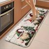 2-Piece Christmas Rug Set White-Bearded Father Christmas Design Kitchen Mat Entrance Doormat Non-Slip Festive Home Decor