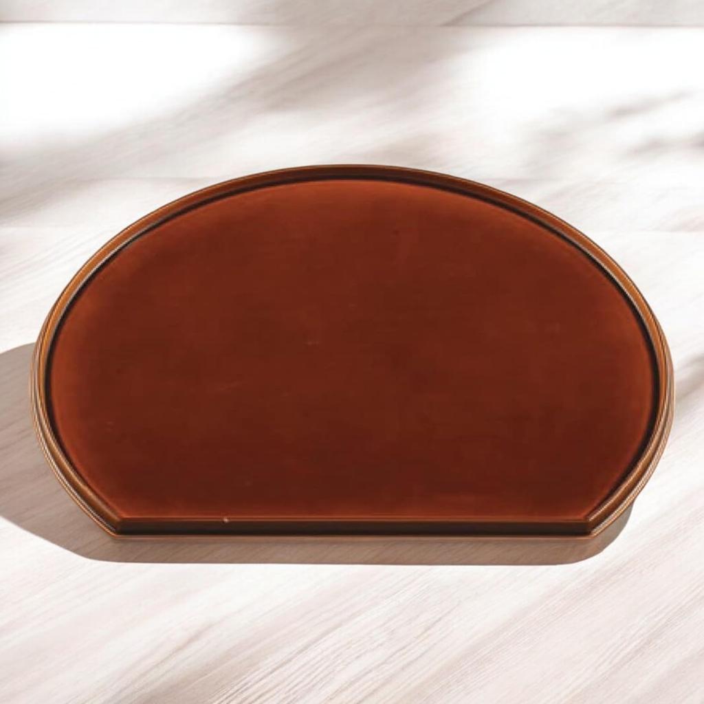New Tray with Shunkei Lacquerware Made In Japan J-kitchens 3-Shaku Half-Moon Double-Sided (Tray) Lacquer/Black, 39cm, (ABS Resin),