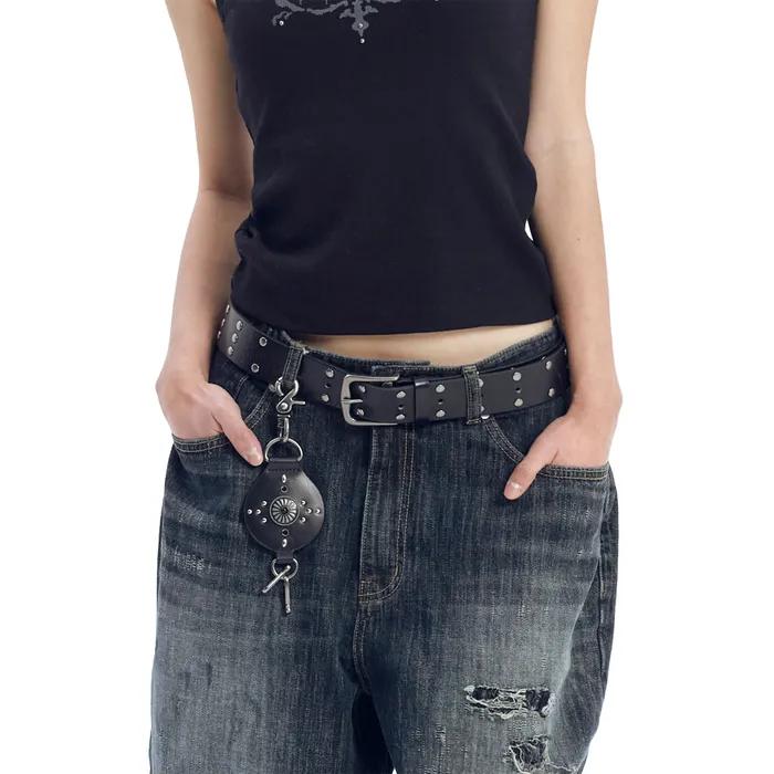 Circle Studded Belt (Black)
