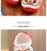 Tiger Head Baby Shoes: Red National Style, Velvet-Lined, Warm, Ideal for 100 Days to One Year Old