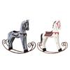 Wooden Rocking Horse Statue Animal Sculpture Collection Desktop Ornament for Nightstand Cabinet Countertop Bookshelf Decor