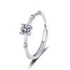 Moissanite Bamboo Joint Women's Versatile Couple's Engagement Ring, Six-Prong Simulated Diamond.