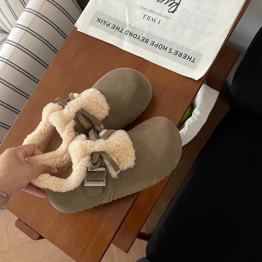 New velvet teddy fur women wear retro soft-soled fluffy cotton shoes platform snow boots in winter