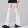 Harajuku Aesthetic Solid Color Leg Warmer Long Socks for Women Punk Buckled Strap Fastener Flared Leg Sleeves Streetwear