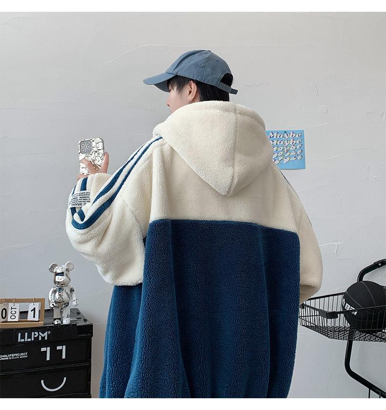 Men's Trendy Lambswool Coat with Velvet Lining - Winter Stand Collar Jacket for Couples