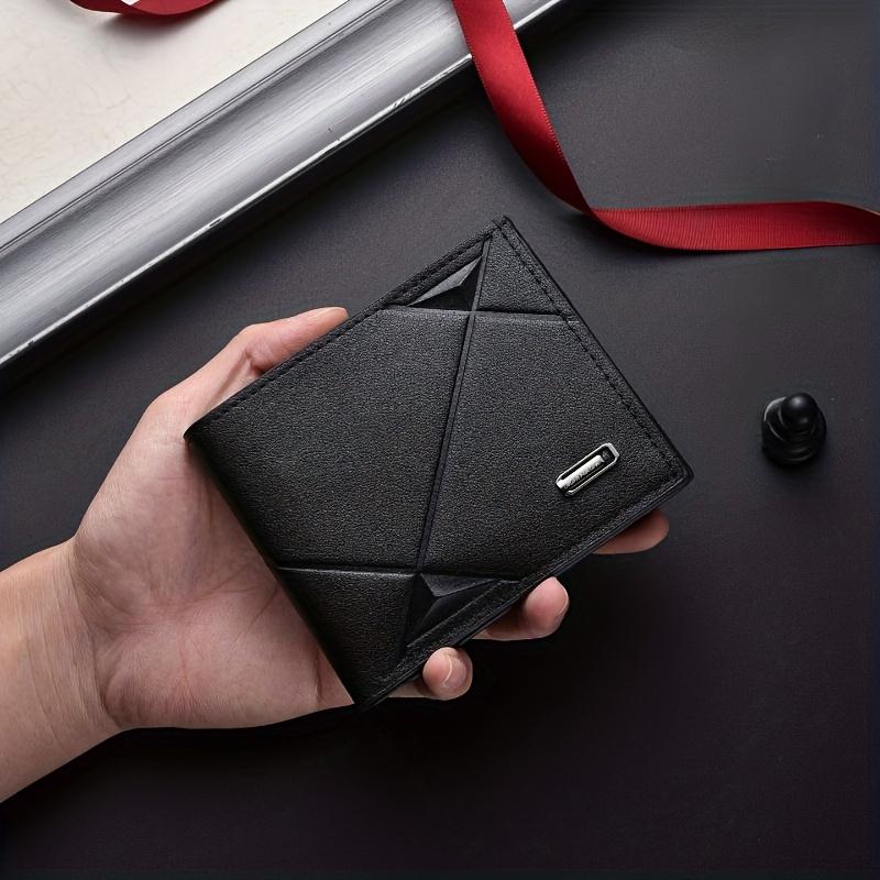 High-end Men's Short Wallet, Premium Men's Wallet, Youth Fashion Business Multi-functional Leather Wallet with Large Capacity