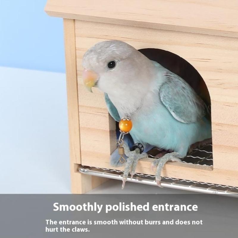 Pullable Bottom Bird House Hammock Nest Easy To Cleaning Creative Solid Wood Parrot House Smooth Edges Bird Breeding Box