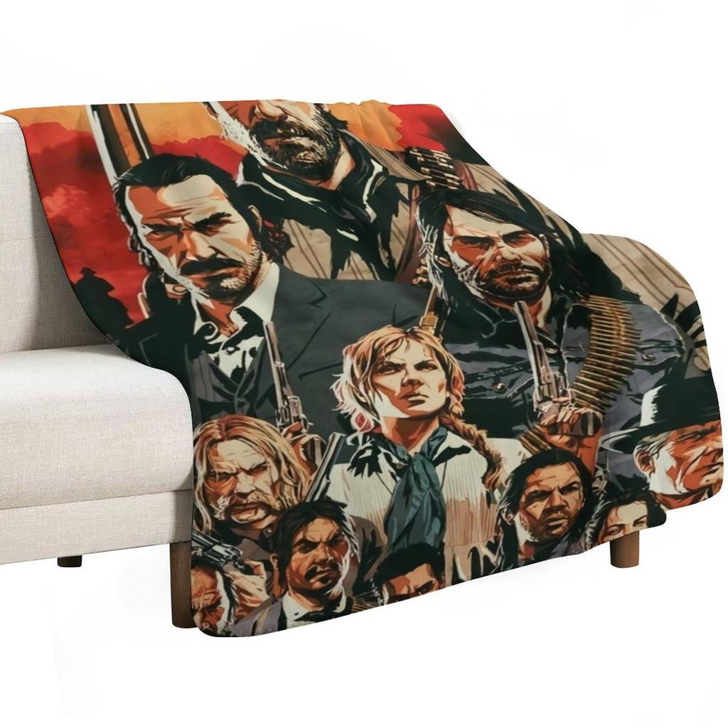 all members art works of rdr 1 and 2 online game Throw Blanket Elegant Warm Throw Blanket for Hotel Home