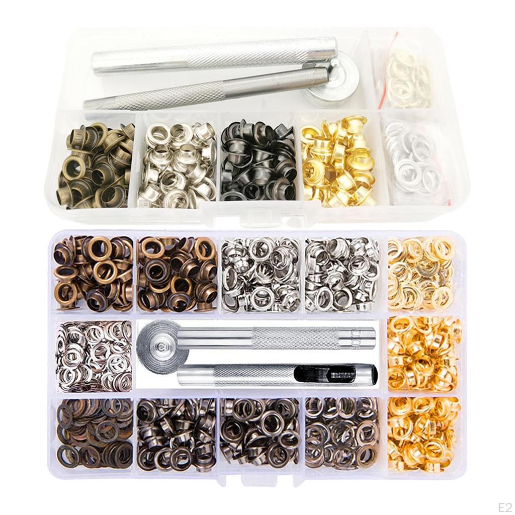 5mm Eyelets Grommets () with 3 Pieces Install ol Round for Canvas DIY Projects Fabric Clothing