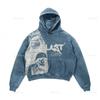 Street Trendy Brand Skull Pullover Sweater Digital Printing Casual Loose Hooded Sweater